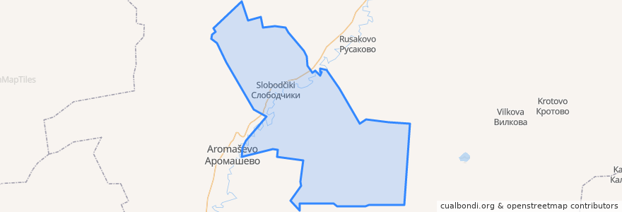 Mapa de ubicacion de Слободчиковское сельское поселение.