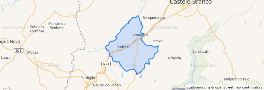 Mapa de ubicacion de Sarnadas de Ródão.