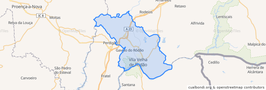 Mapa de ubicacion de Vila Velha de Ródão.