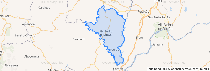 Mapa de ubicacion de São Pedro do Esteval.