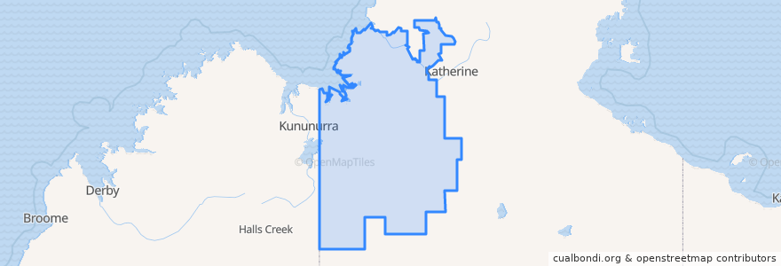 Mapa de ubicacion de Victoria Daly Region.