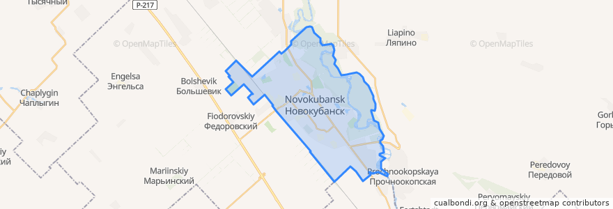 Mapa de ubicacion de Новокубанское городское поселение.