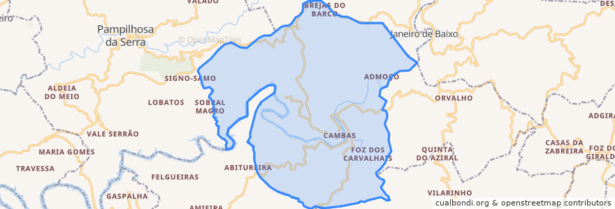 Mapa de ubicacion de Cambas.