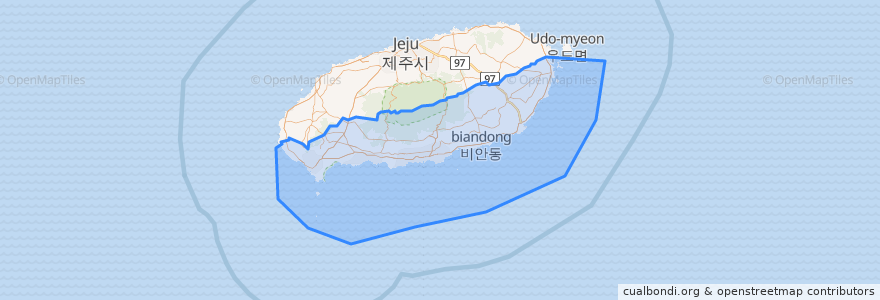 Mapa de ubicacion de 서귀포시.