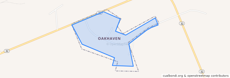 Mapa de ubicacion de Oakhaven.