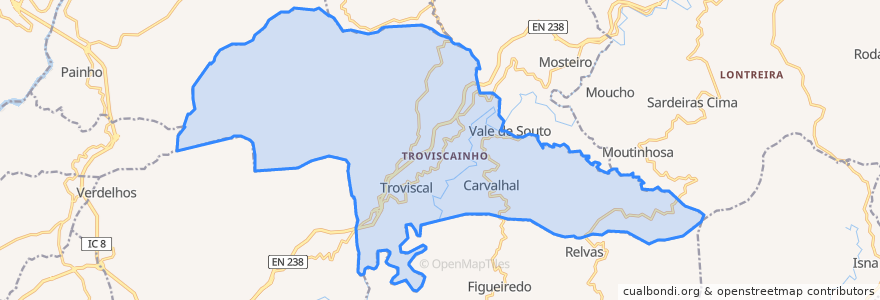 Mapa de ubicacion de Troviscal.