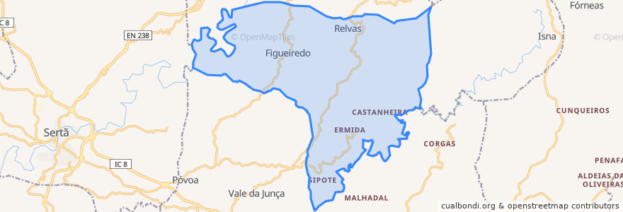 Mapa de ubicacion de Ermida e Figueiredo.