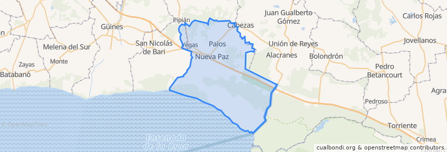 Mapa de ubicacion de Nueva Paz.