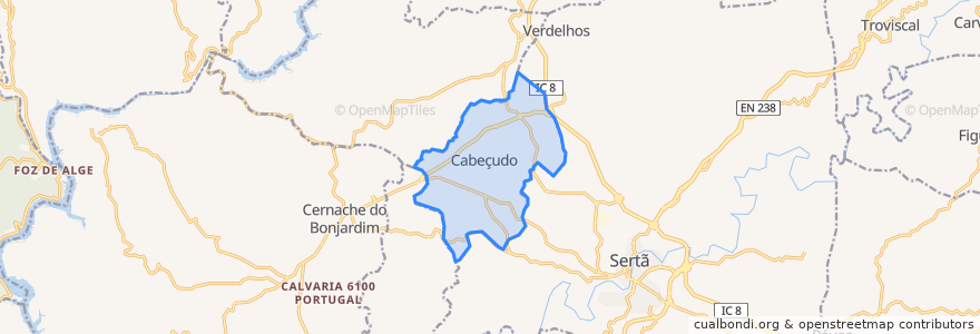 Mapa de ubicacion de Cabeçudo.