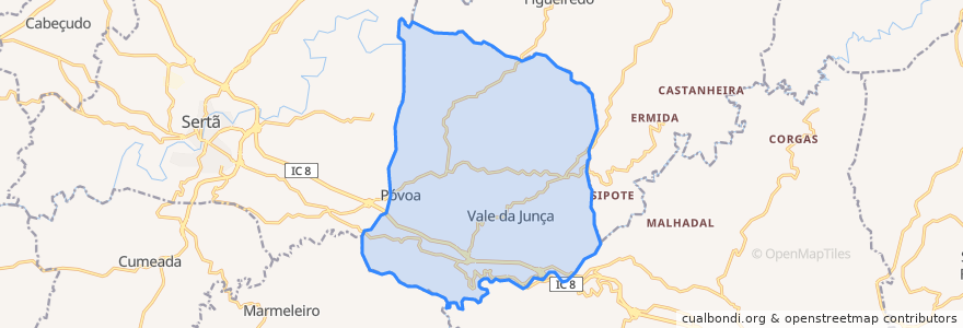 Mapa de ubicacion de Várzea dos Cavaleiros.