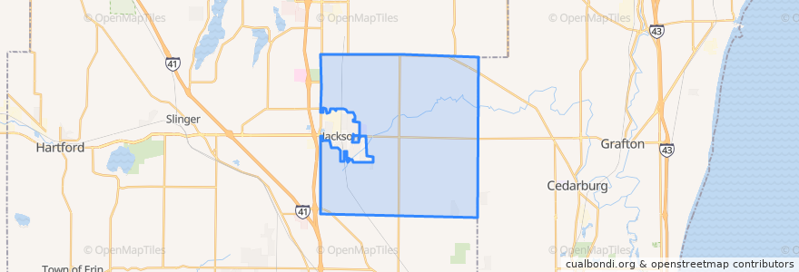 Mapa de ubicacion de Town of Jackson.