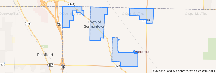 Mapa de ubicacion de Town of Germantown.