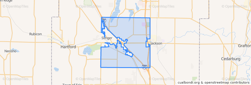 Mapa de ubicacion de Town of Polk.