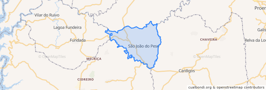 Mapa de ubicacion de São João do Peso.