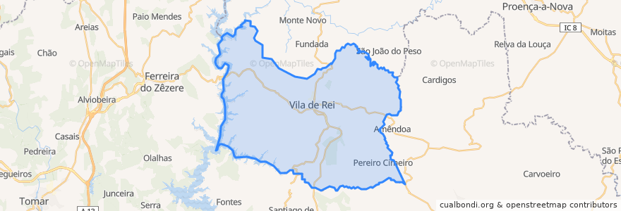 Mapa de ubicacion de Vila de Rei.