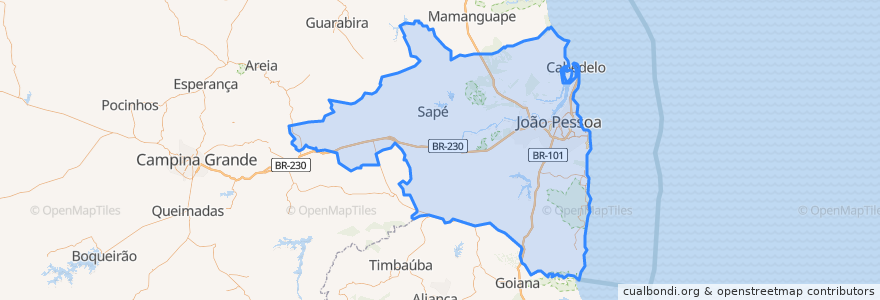 Mapa de ubicacion de Região Geográfica Imediata de João Pessoa.