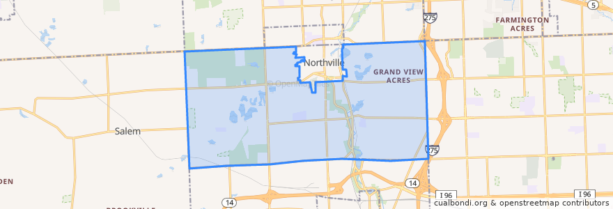 Mapa de ubicacion de Northville Township.