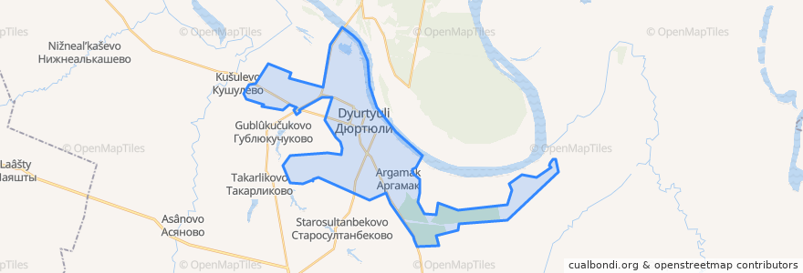 Mapa de ubicacion de городское поселение Дюртюли.