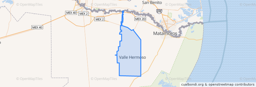 Mapa de ubicacion de Valle Hermoso.