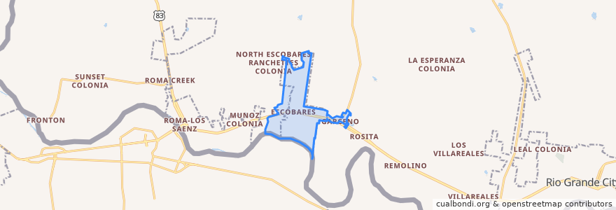 Mapa de ubicacion de Escobares.
