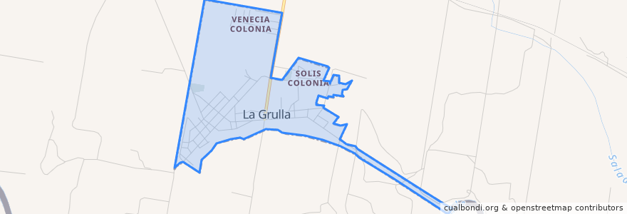 Mapa de ubicacion de La Grulla.
