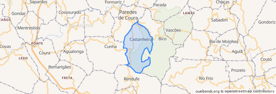 Mapa de ubicacion de Castanheira.