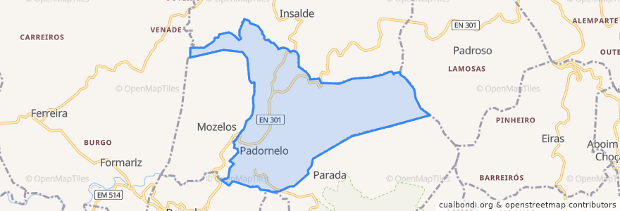 Mapa de ubicacion de Padornelo.