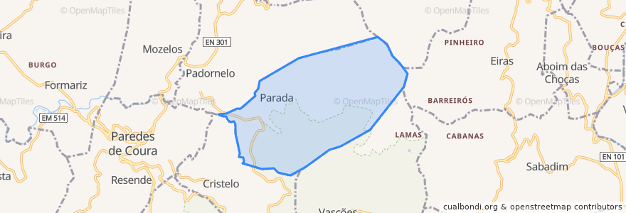 Mapa de ubicacion de Parada.