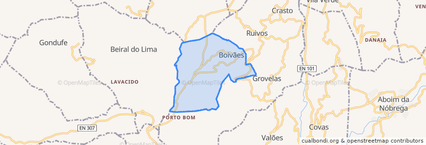 Mapa de ubicacion de Boivães.