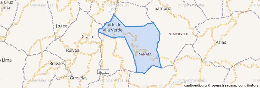 Mapa de ubicacion de Cuide de Vila Verde.