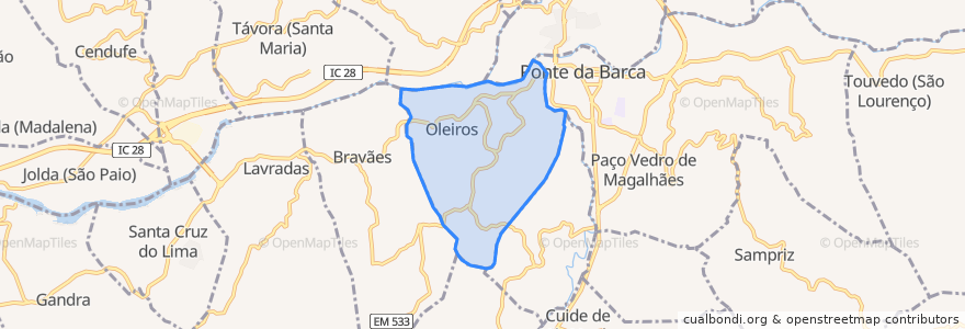 Mapa de ubicacion de Oleiros.