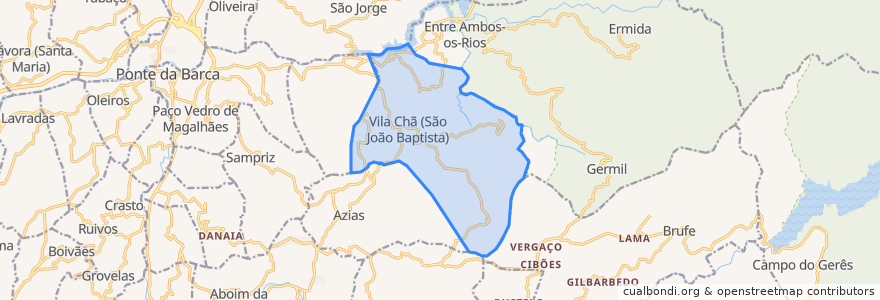 Mapa de ubicacion de Vila Chã (São João Baptista e Santiago).