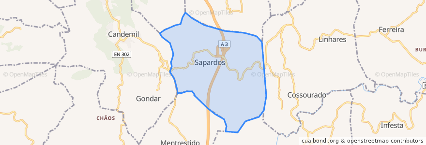 Mapa de ubicacion de Sapardos.