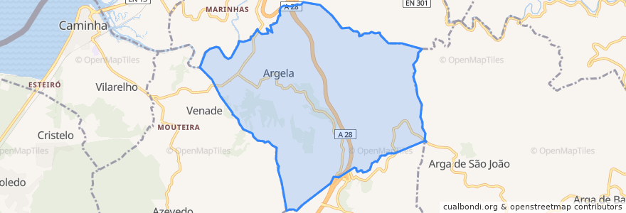 Mapa de ubicacion de Argela.