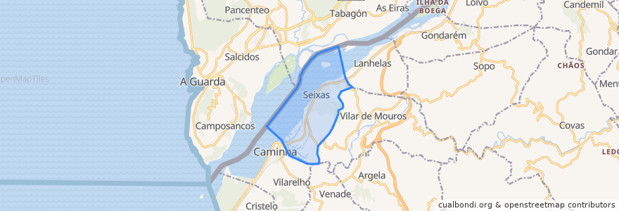 Mapa de ubicacion de Seixas.