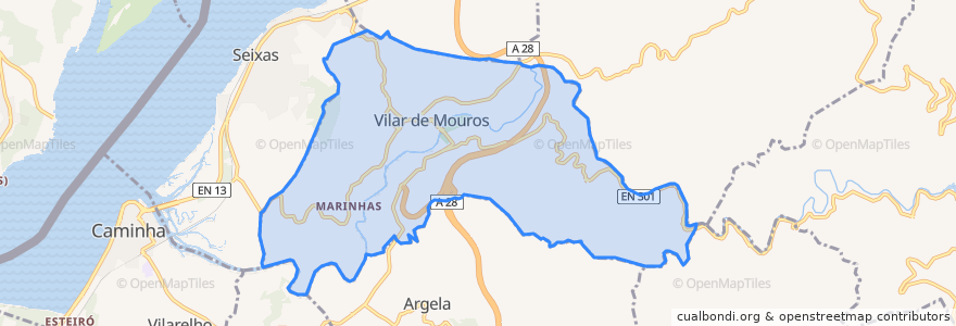 Mapa de ubicacion de Vilar de Mouros.