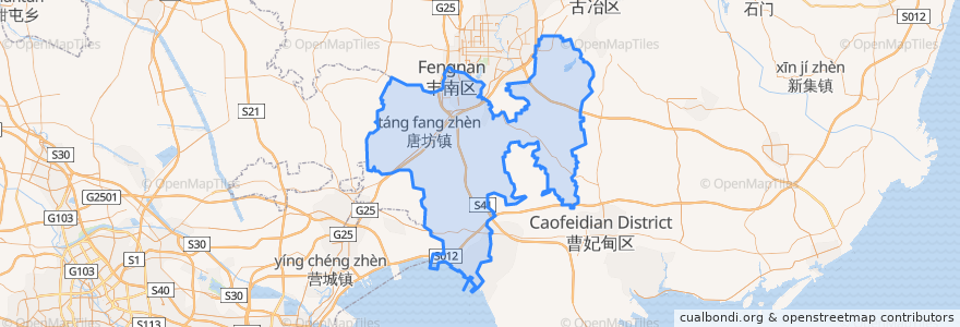 Mapa de ubicacion de 丰南区.