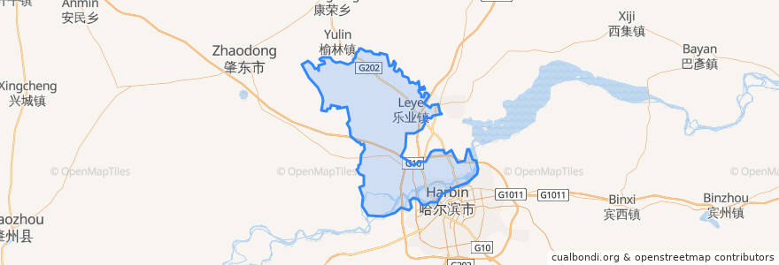 Mapa de ubicacion de 松北区.