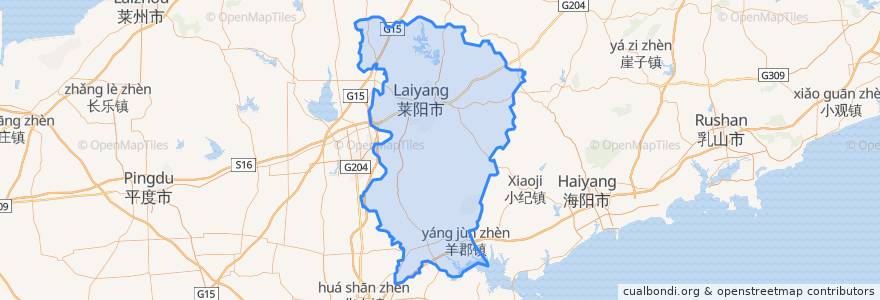 Mapa de ubicacion de 莱阳市.