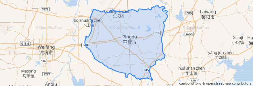 Mapa de ubicacion de 平度市.