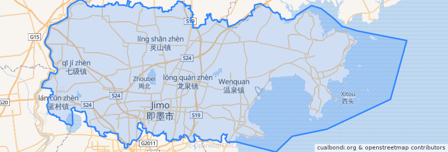 Mapa de ubicacion de 即墨区.