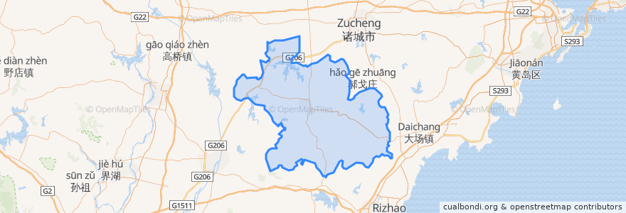 Mapa de ubicacion de 五莲县.