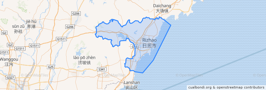 Mapa de ubicacion de 东港区.