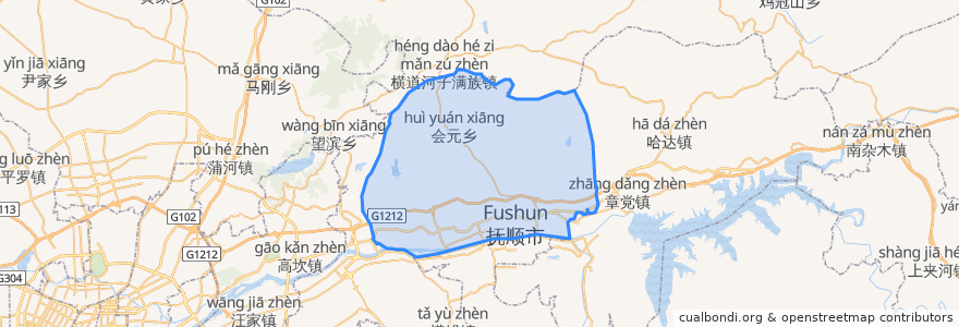 Mapa de ubicacion de 顺城区.