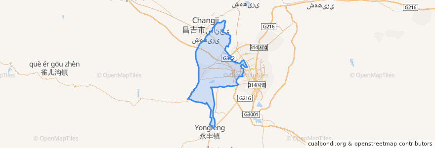 Mapa de ubicacion de 头屯河区.