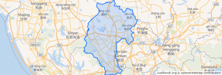 Mapa de ubicacion de Longhua.