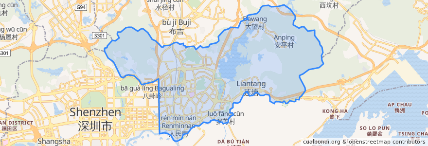 Mapa de ubicacion de 罗湖区.