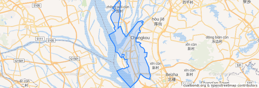 Mapa de ubicacion de 沙田镇.