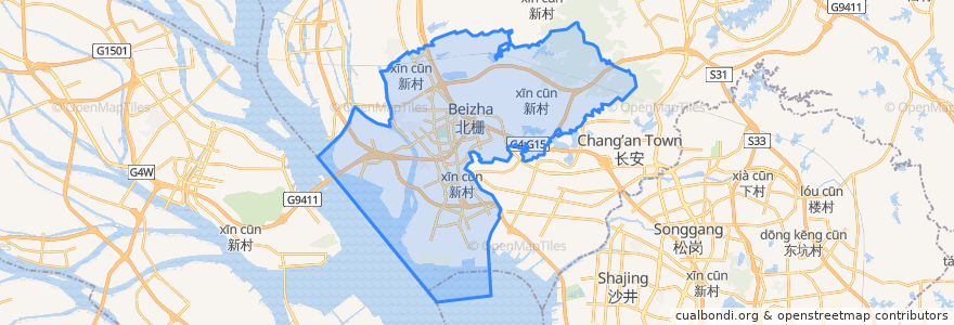 Mapa de ubicacion de 虎门镇.