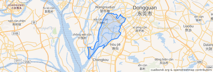 Mapa de ubicacion de Daojiao Town.